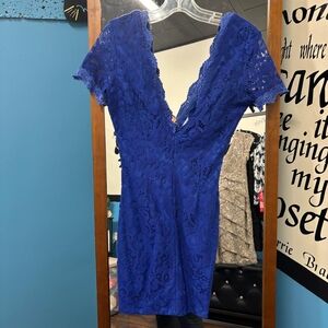 Elegant Blue Lace Dress